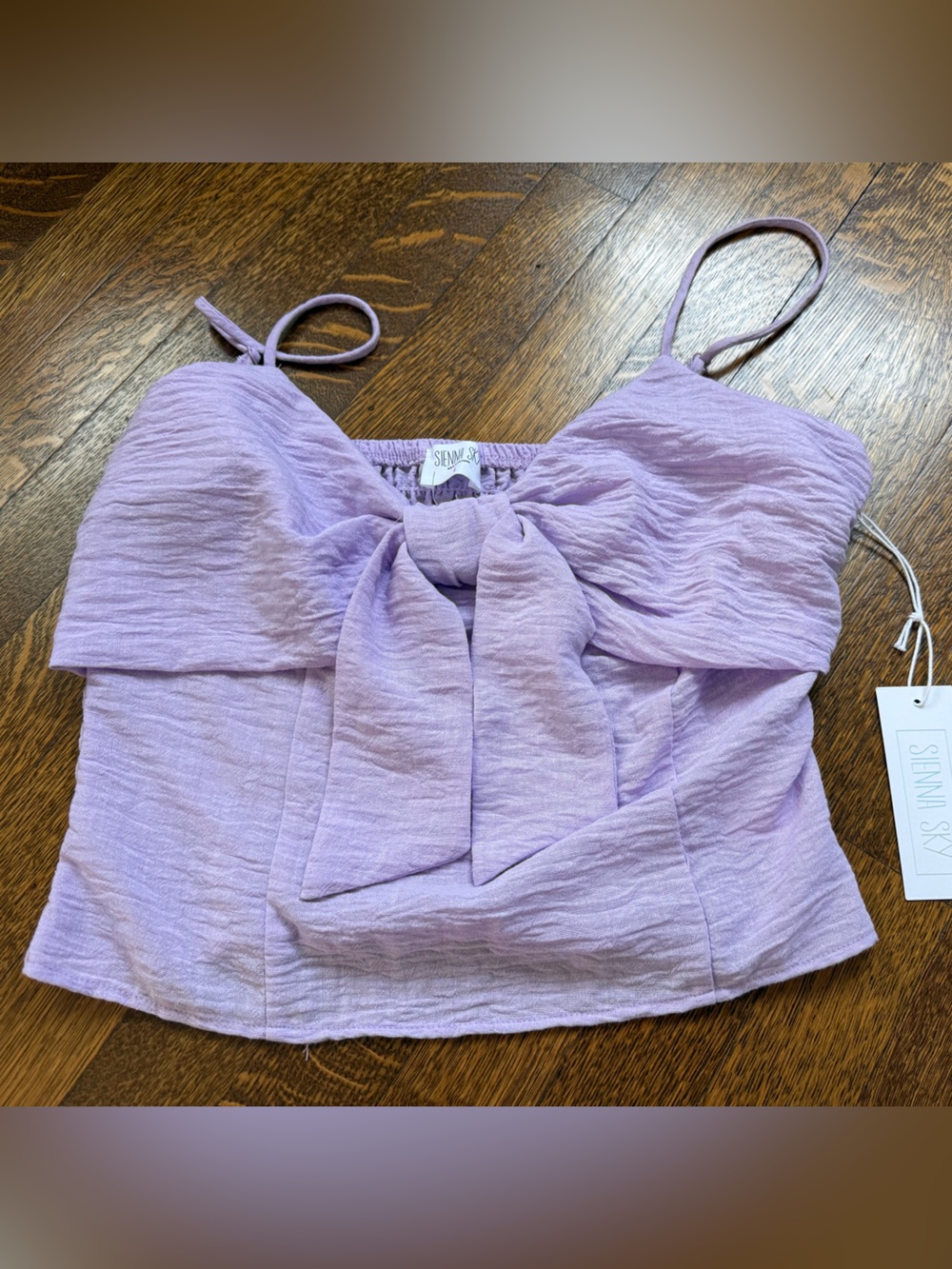 Sienna Sky Lilac Textured Crop Tank Top